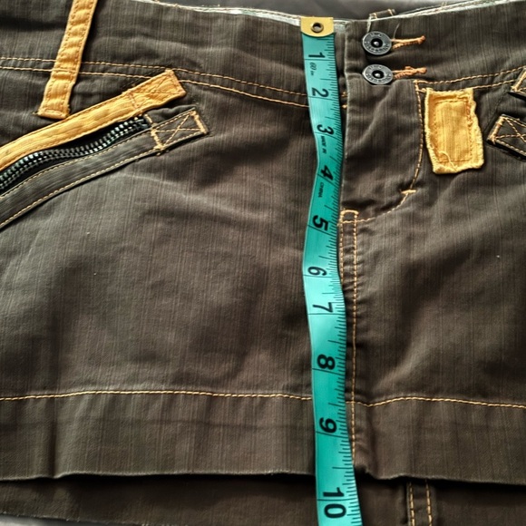 VTG Y2K DIESEL brown cargo patchwork Micro Mini Skirt Low Rise - Picture 7 of 13